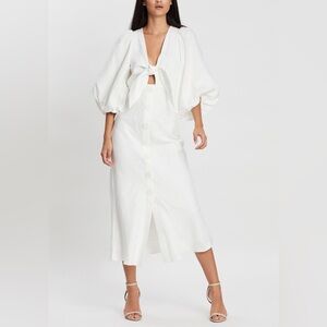 NEW SHONA JOY Savannah Linen Tie Front Dress 6